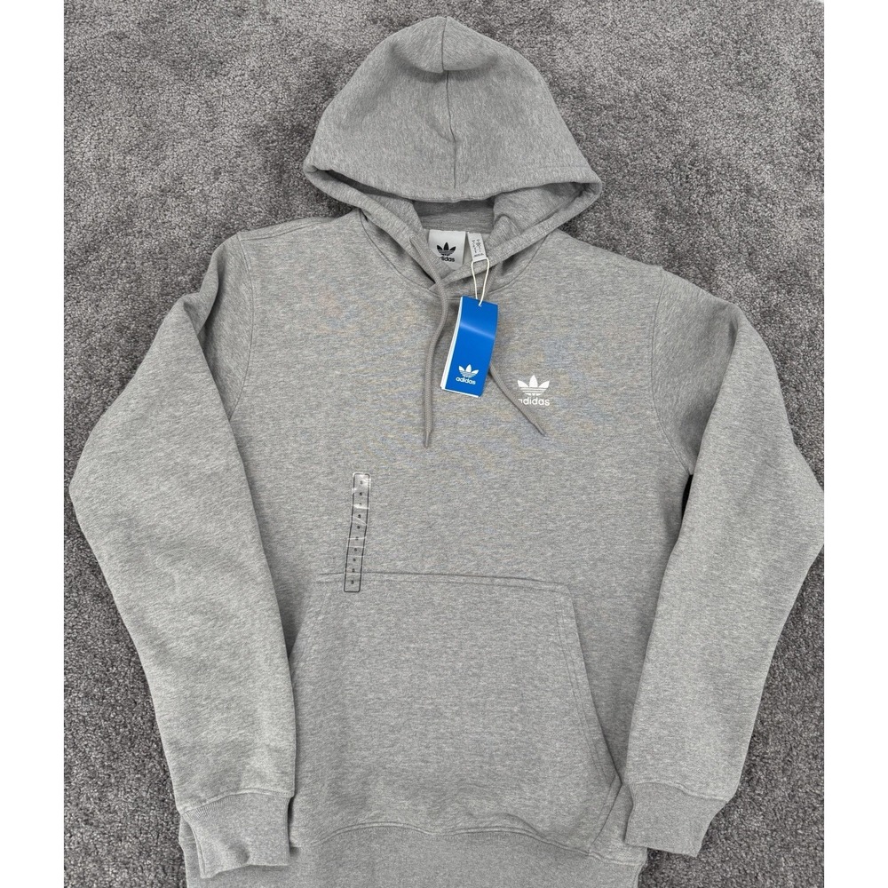 Adidas Originals‎ Essential Hoodie Gray Trefoil Pullover NWT Men's Small IM4525